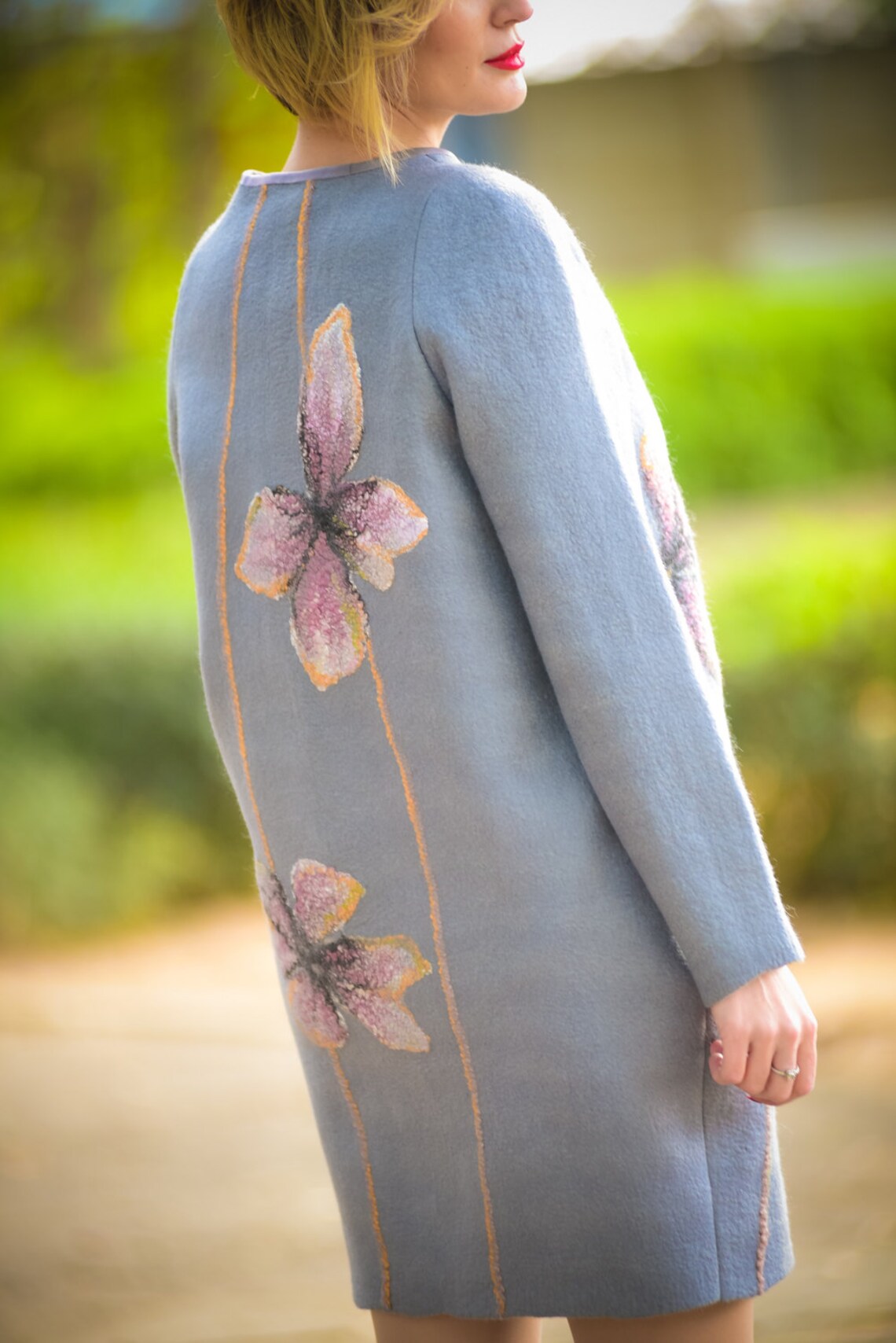 Wool Gray Shortened Coat Extravagant Grey Coat Modern Wool Etsy