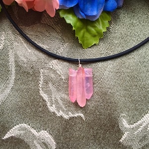 Three Pink Crystals Necklace