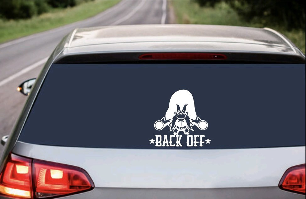Adesivo Bianco Yosemite Sam - Decalcomania Per Auto, Moto, Laptop 6x8.7 Pollici