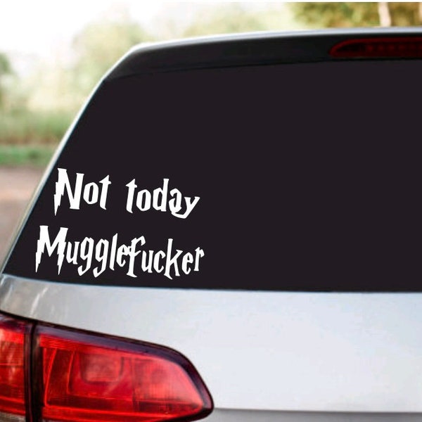 Not Today Muggel Aufkleber- Auto Aufkleber-Laptop Aufkleber- Becher Aufkleber- Glas Aufkleber