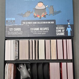 Exploding Kittens Organizer Insert | All Current Expansions | Recipes for Disaster Box | Unsleeved Cards
