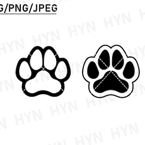 Pfotenabdruck/Hundepfotenabdruck/Hundepfote/Logo/Digitale Datei/Schneidedatei/Vektor/SVG/PNG/Glowforge/Lasergravur