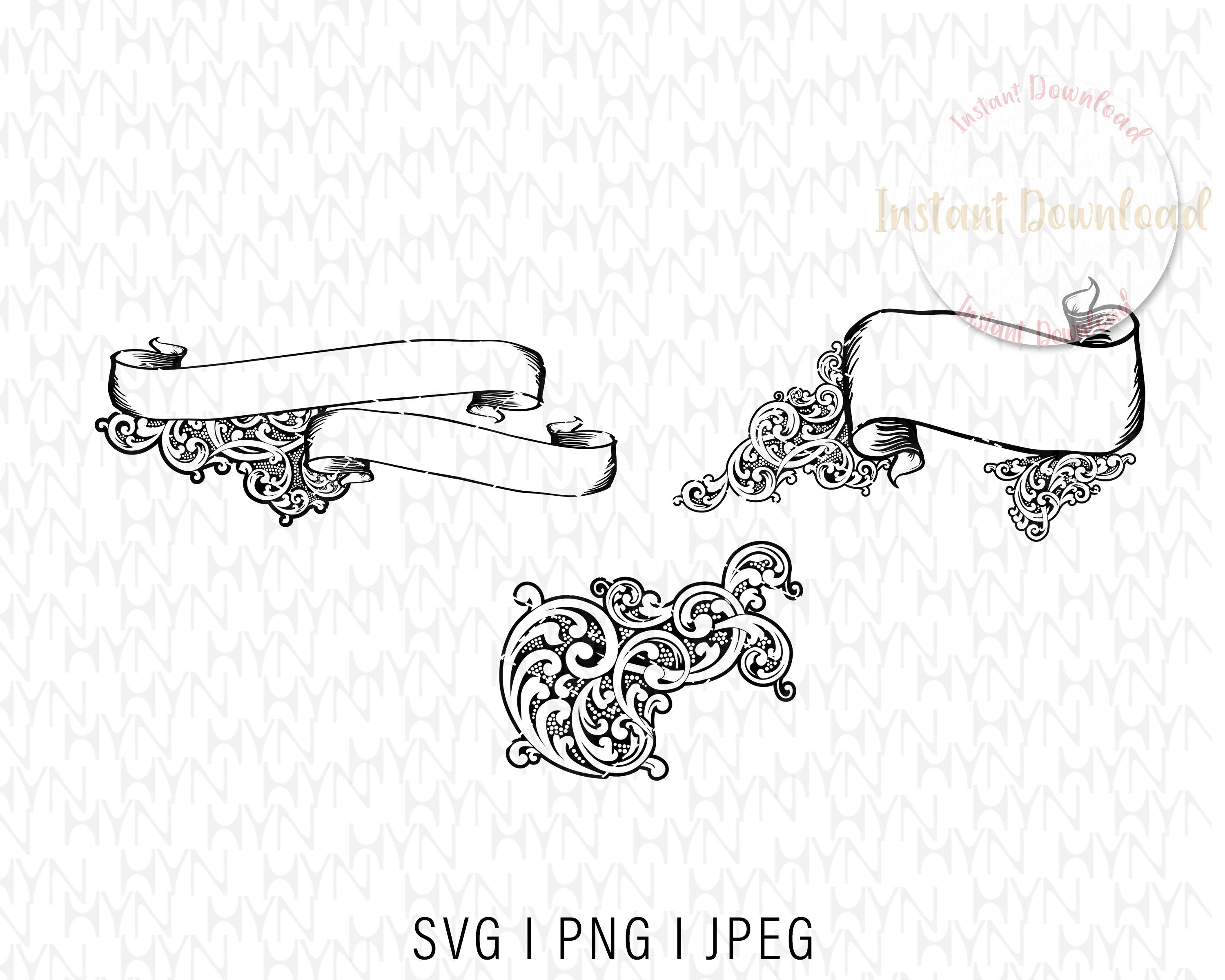 Henry Floral Scroll Combo/flower Scroll/flower Banner