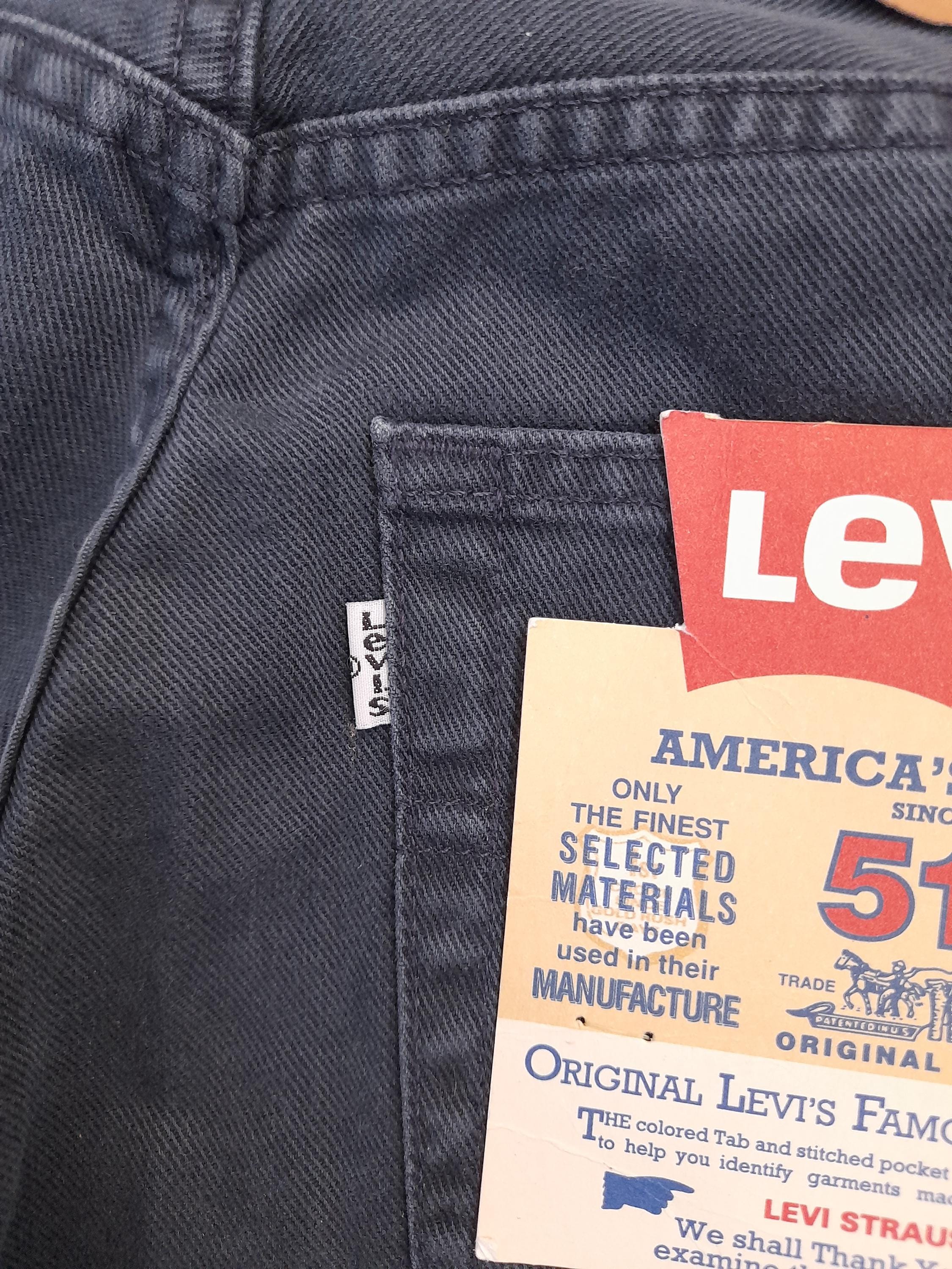 1990s Vintage Levi 517 White Tab and Tags Black 100% Cotton Denim