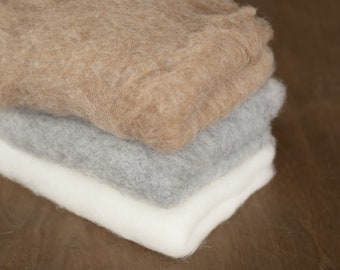 Wool Fluff Felted Photography Prop Newborn Layer Fluffy Photo Basket Stuffer Filler Blanket Baby Soft Natural Boy Girl Rustic Set