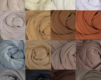 RTS Envoltura larga elástica Envolturas para recién nacidos Colores naturales Fotografía Prop Posando Jersey Punto Swaddle Blanco Crema Beige Marrón Caramelo Marfil Gris