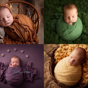 RTS Extra Long Newborn Gauze Wrap in 25 Colours Photography Prop Posing Baby Photo Boy Girl Unisex Natural Natur Cotton image 8