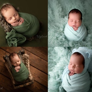 RTS Extra Long Newborn Gauze Wrap in 25 Colours Photography Prop Posing Baby Photo Boy Girl Unisex Natural Natur Cotton image 7