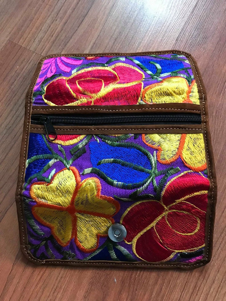 Mexican Embroidered Wallet. Handmade Mexican Wallet. Colorful Etsy