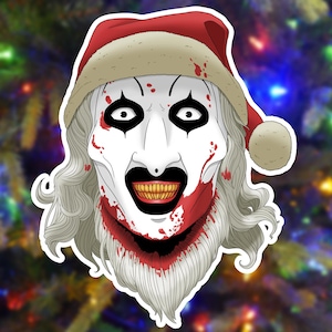 Terrifier Art the Clown Horror Christmas Vinyl Sticker