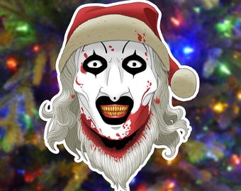 Terrifier Art the Clown Horror Christmas Vinyl Sticker