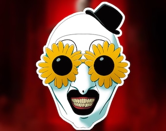 Terrifying Clown Horror Vinyl Sticker