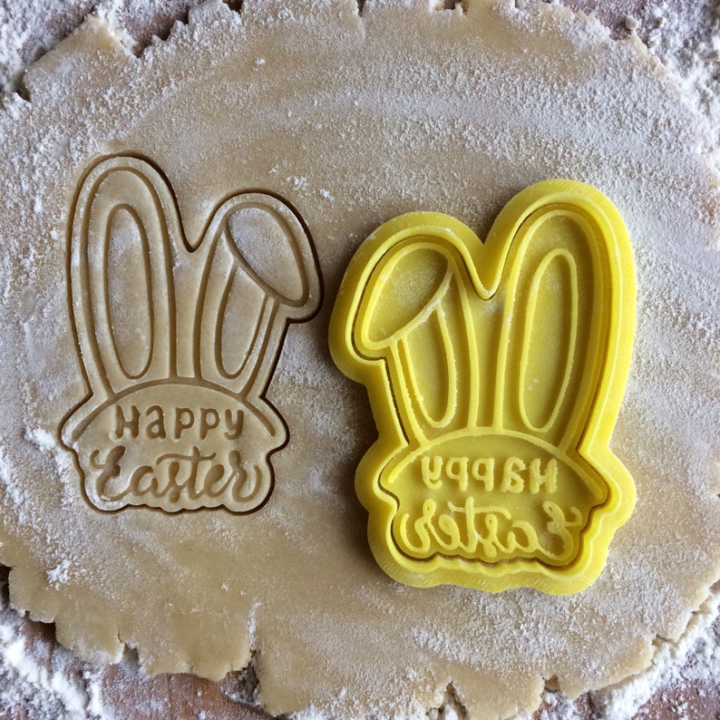 Easter Cookie Cutter. Easter Rabbit Cookie Stamp. Happy Easter Etsy