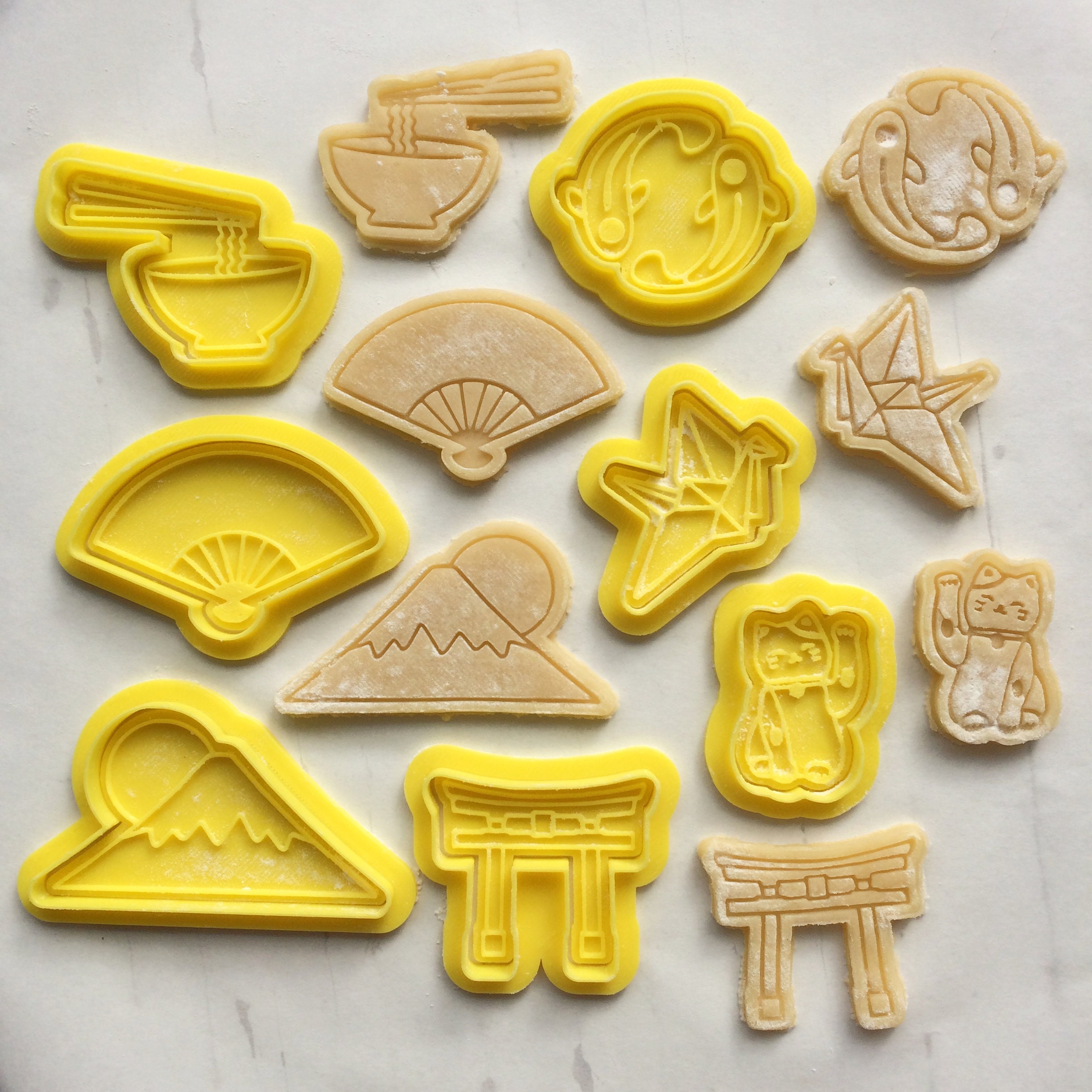 Japanese Set of 7 Cookie Cutters in Gift Box. Japanese Party Etsy