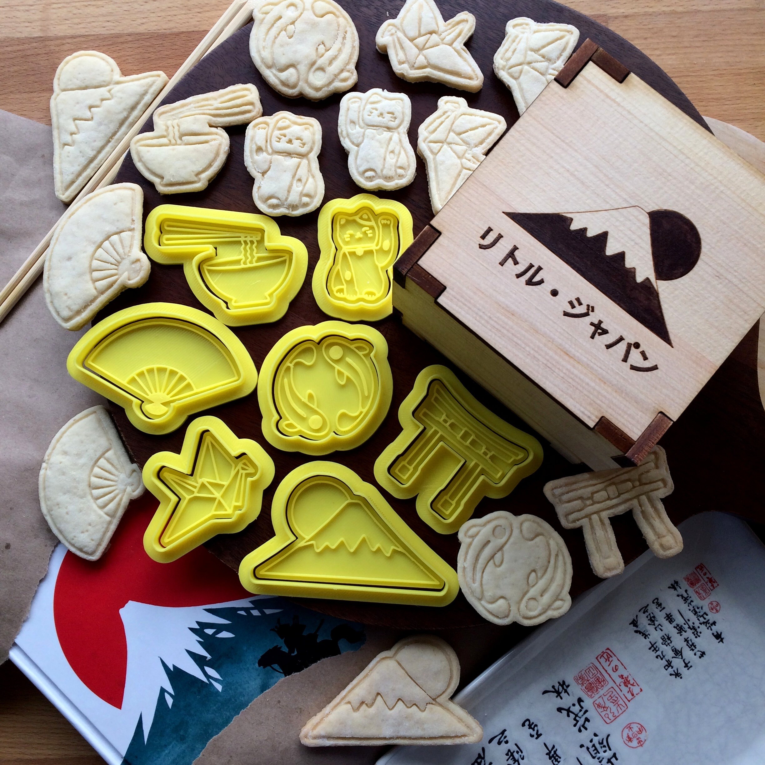 Japanese Set of 7 Cookie Cutters in Gift Box. Japanese Party Etsy