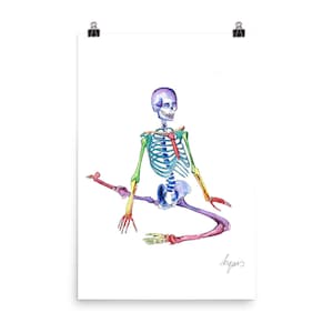 Arte de anatomia médica - Impressionante aquarela pombo pose de ioga IMPRESSÃO