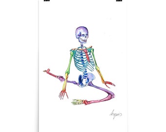 Medical Anatomy Art- Stunning Watercolour Pigeon Pose Yoga PRINT