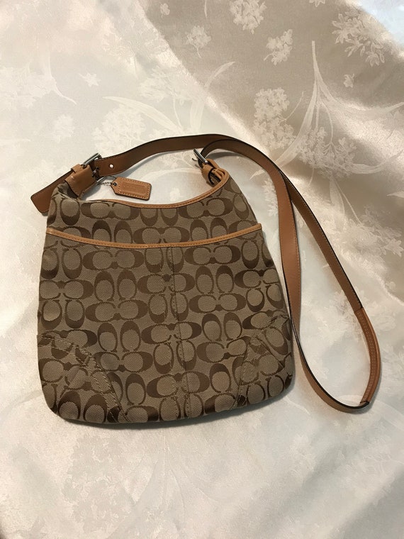 Coach Signature Canvas Crossbody Bag Tan