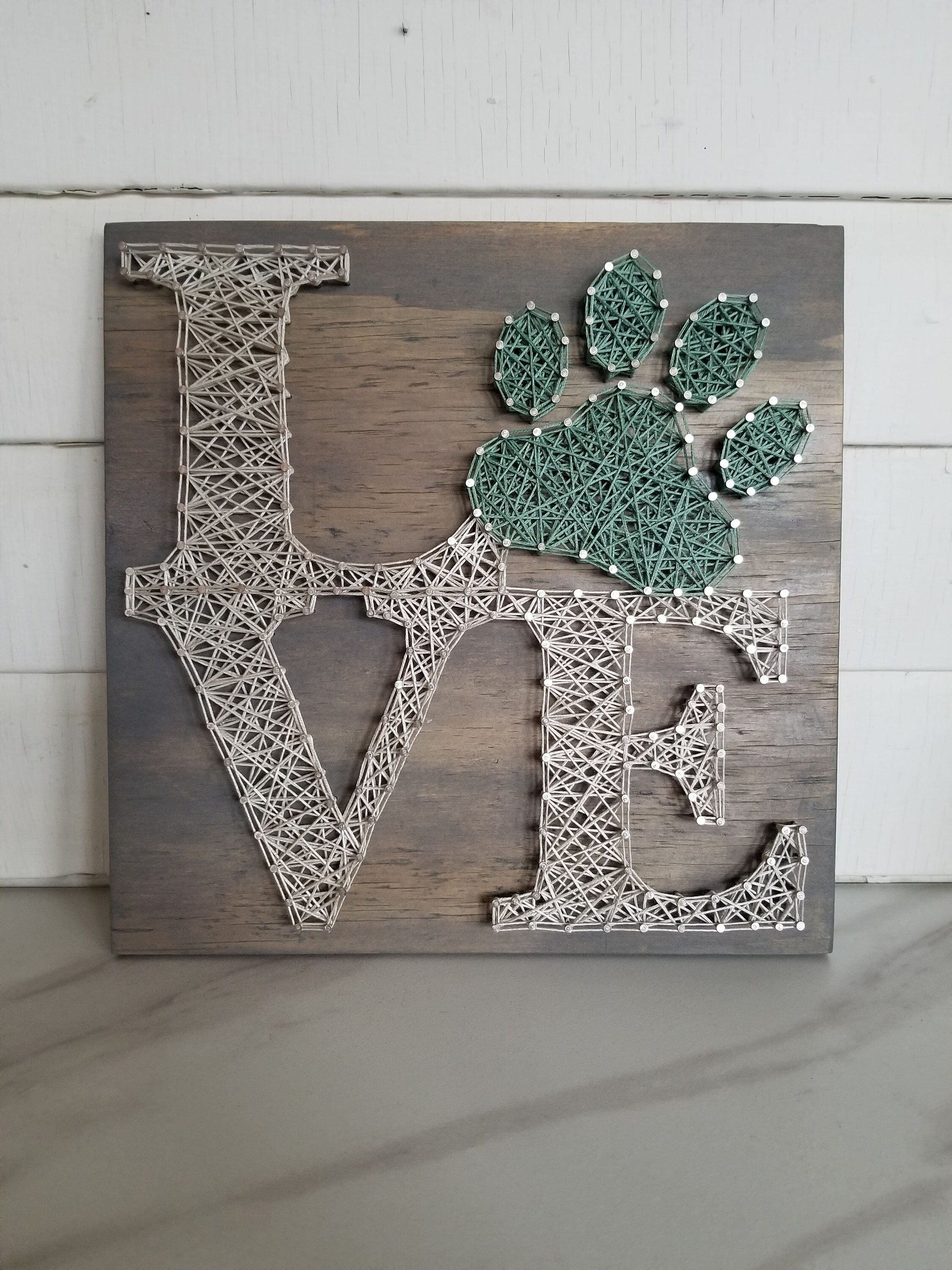 Paw Print Love Sign Pet String Art Paw Print String Art - Etsy