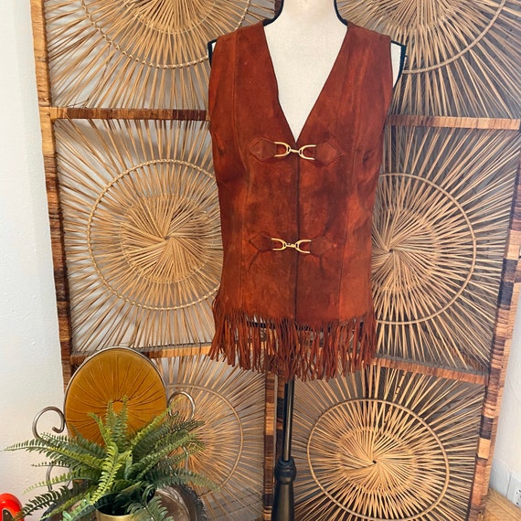 Vintage 1970s Suede Fringe Vest