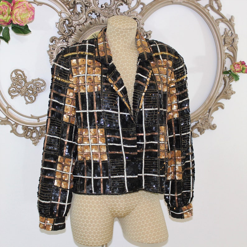 black gold sequin jacket