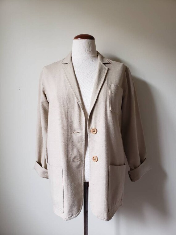 Vintage 70s safari linen blazer jacket | 1970s ne… - image 4