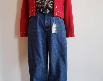 Jean taille haute vintage Lee Riders des années 90 | Jean mom délavé foncé des années 1990 small