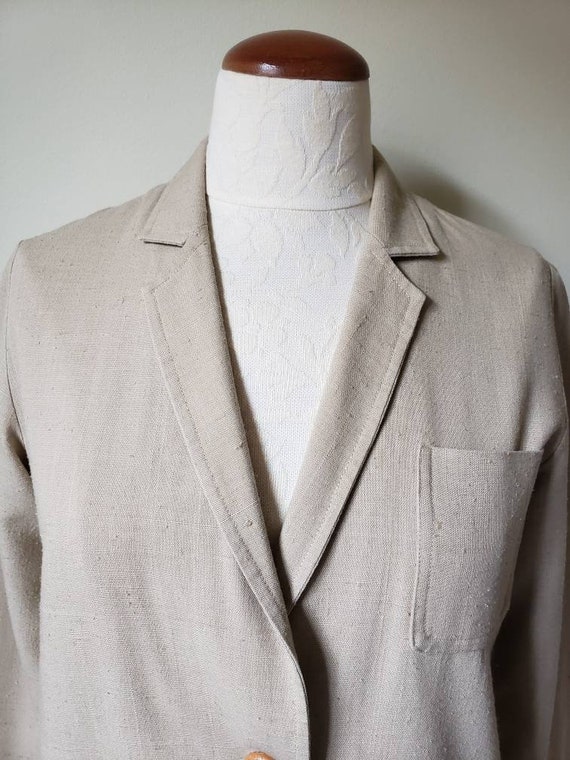 Vintage 70s safari linen blazer jacket | 1970s ne… - image 7