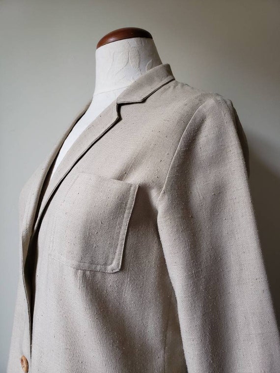 Vintage 70s safari linen blazer jacket | 1970s ne… - image 8