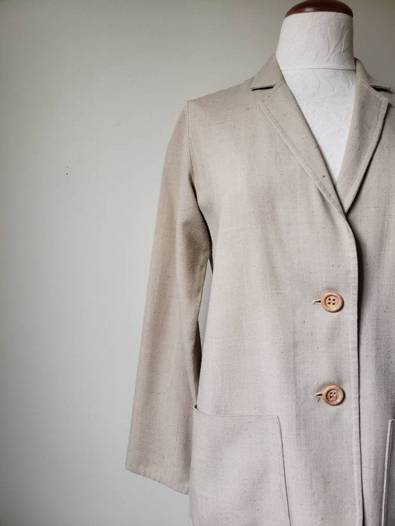 Vintage 70s safari linen blazer jacket | 1970s ne… - image 5