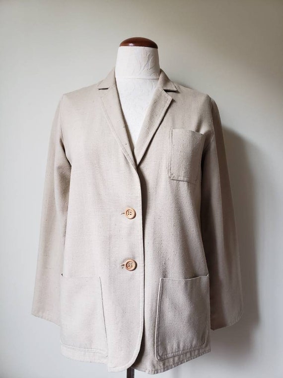 Vintage 70s safari linen blazer jacket | 1970s ne… - image 3