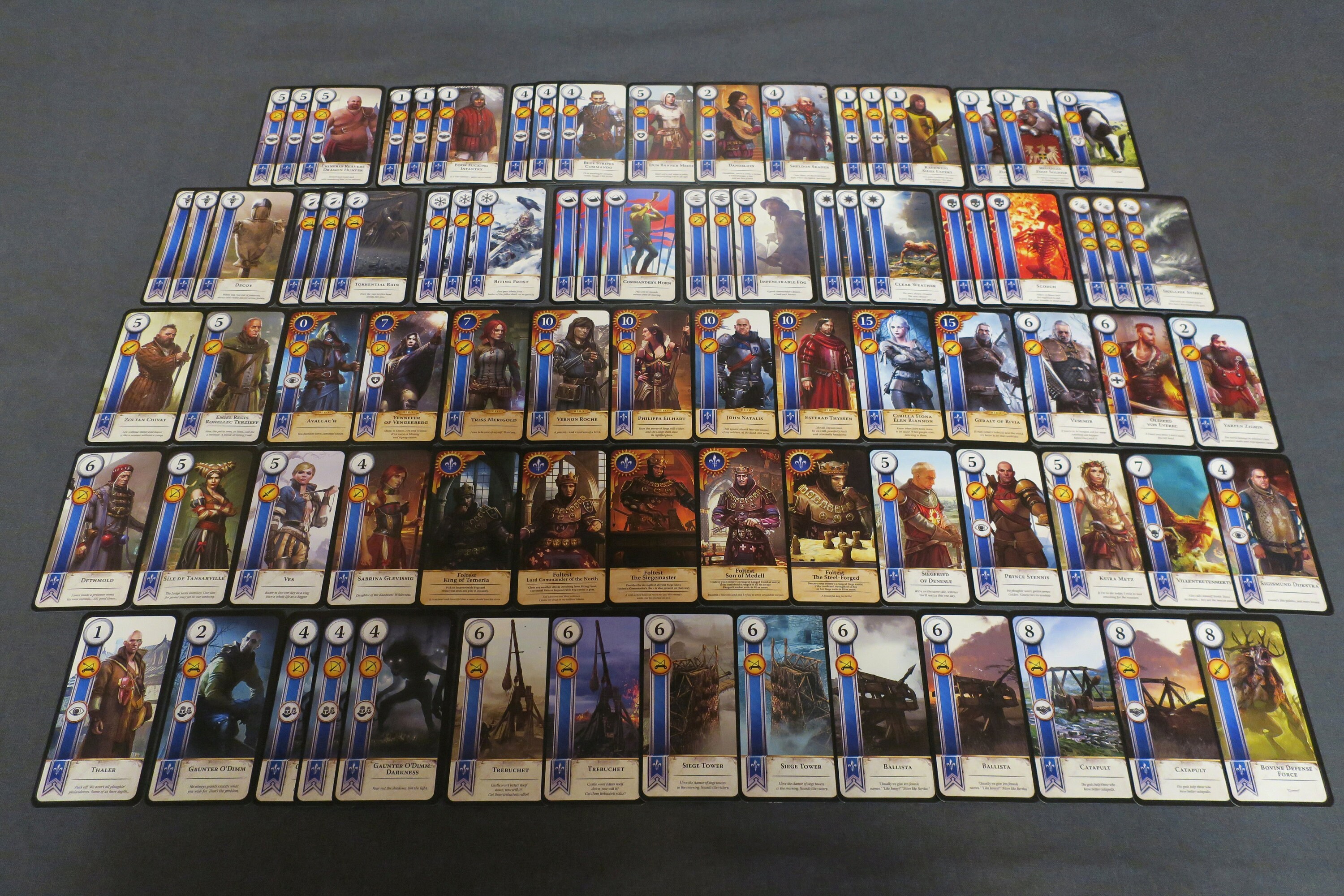 Gwent Cards 5 decks Full Set Witcher 3 Wild Hunt Etsy