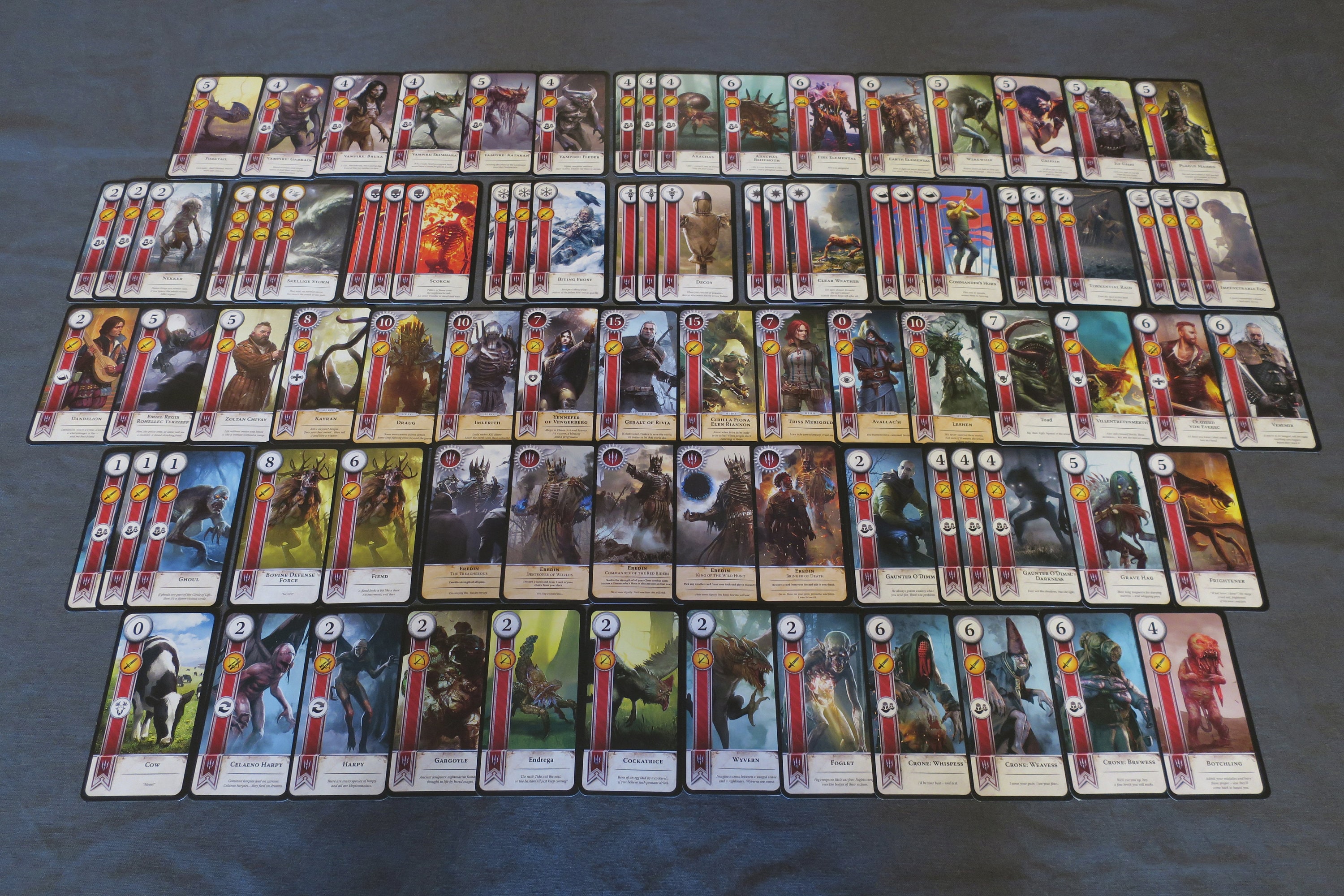 Gwent Cards 5 decks Full Set Witcher 3: Wild Hunt | Etsy
