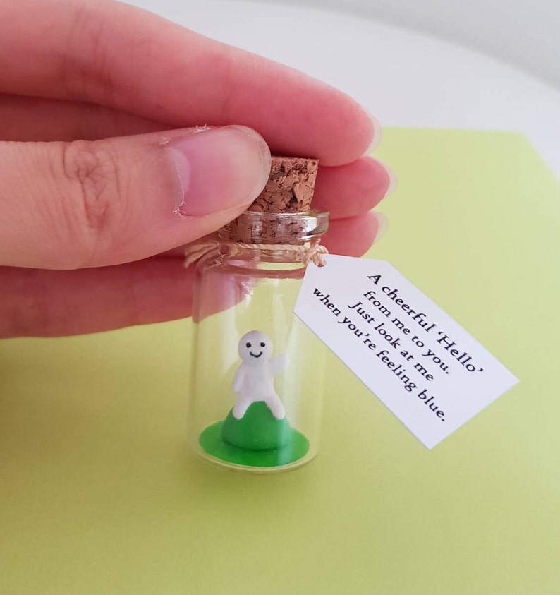 Say hi, hello gift, Cheer up gift, positive gift,friend loved one, isolation anxiety, hug in post box, miniature bottle image 2
