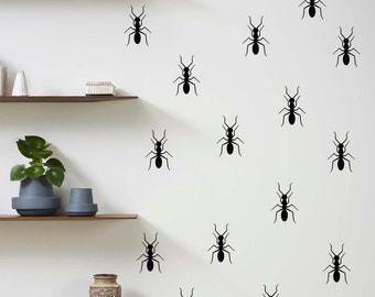 50 ant vinyl decals, bug wall sticker, insect stickers, envelope seal bug insect party decoration nursery, kitchen wall decal, ants decor