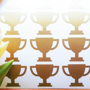 30 Trophy Cup-Aufkleber, Cup-Einladungssiegel, Gold-Cup-Sport-Geburtstagseinladungssiegel, Win-Feier-Favor, Sieger-Medaille-Vinyl-Aufkleber,