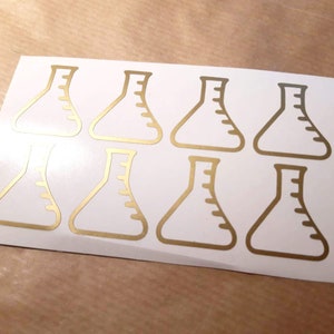 30 Química Beaker pegatinas, calcomanía de vinilo, pegatinas de ciencia, calcomanía de clase de ciencias, química clase de pared calcomanía planificador pegatinas, Scrapbook