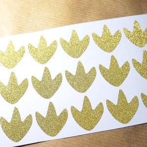 20 Glitzer Dinosaurier Füßchen Aufkleber, Dino Party Sticker, Dinosaurier Geburtstag Party Glitzer Sticker Dinosaurier Kinderzimmer Baby Shower Umschlag Robben