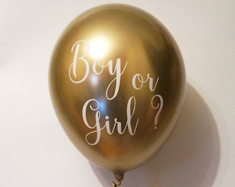 Boy or Girl vinyl decal - Gender Reveal Balloon sticker - Baby Shower Party Decor - Gender surprise decal Baby Announcement Balloon Sticker
