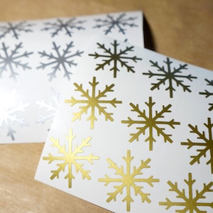 30 pegatinas de copo de nieve, pegatinas de vacaciones, calcomanía de invierno, envoltura de regalo, sellos de sobre de Navidad, pegatinas de copo de nieve de vinilo, pegatinas extraíbles