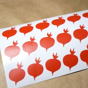 30 stickers racine de betterave, sticker betteraves, stickers légumes, décoration fête de jardin à la ferme, sticker choix végétarien, stickers cuisine végétalienne