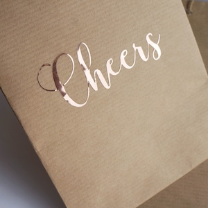 Sacchetti di carta personalizzati, adesivi ROSE GOLD, borsa di carta Kraft, Bachelorette Party CUSTOM nome decalcomania, borsa regalo personalizzata, Bridesmaid nome favore