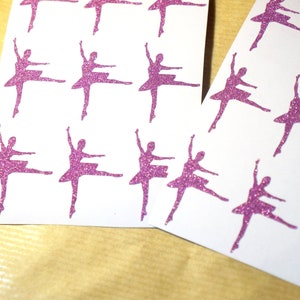 20 pegatinas de bailarina de brillo, pegatinas de fiesta de ballet, pegatinas de brillo princesa, sellos de sobre de bailarina, pegatinas de brillo de la guardería de los niños