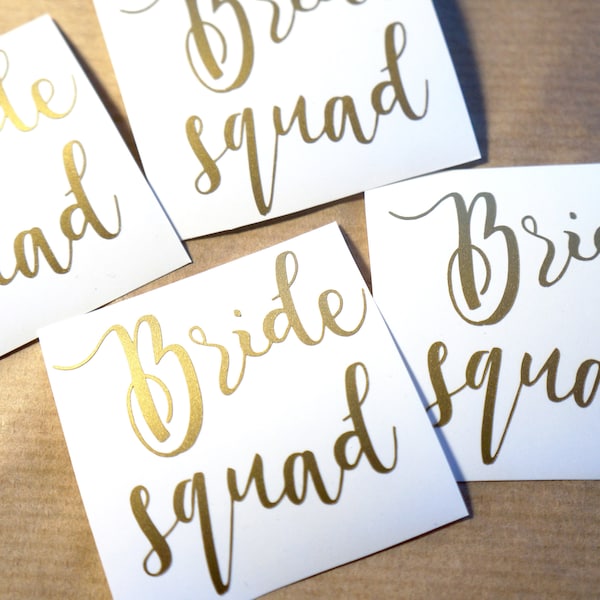 20 Bride Squad Decals, Bridal Wedding Decal, gold wedding  stickers, DIY Wine Glass Stickers, Tumbler Decals, Team Bride Stickers, Party cup