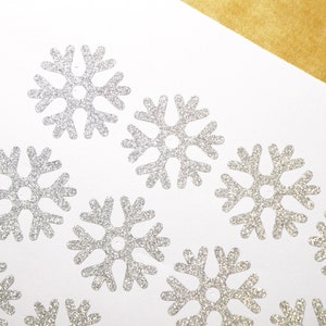 3-d White Glitter Snowflake Stickers