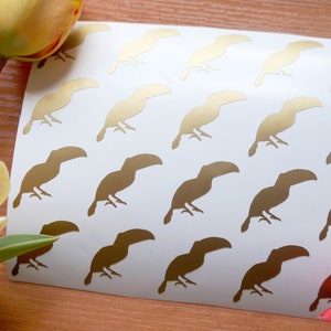 30 Toucan stickers vogel stickers, Safari themafeest, Afrika tropische jungle partij stickers, Toucan uitnodiging Seal Bird vinyl, papegaai zeehonden