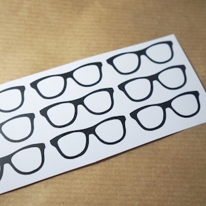 30 nerdbrilstickers, brilvinylafdichtingen, hipster muurstickers, kinderfeestdecoratie, brilstickers, plakboek agendastickers