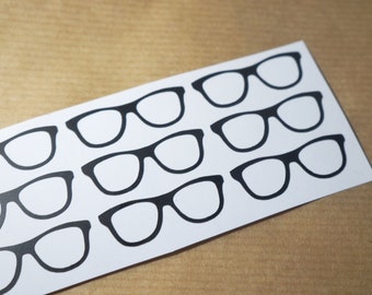 30 nerd lunettes autocollants, lunettes vinyle sceaux, hipster Stickers muraux, décoration de fête pour enfant, lunettes autocollants, autocollants de Scrapbook Agenda