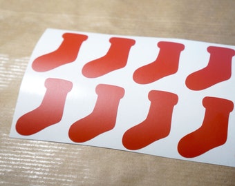 30 pegatinas de medias, calcomanía de calcetín de Navidad, calcomanía de envoltura de regalo, sellos de invitación, pegatina de tema de invierno, calcomanía extraíble de la escena de Navidad