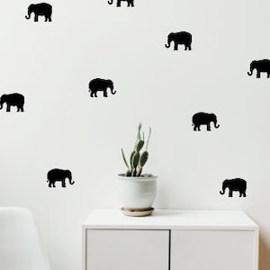 50 olifant vinyl stickers, olifant kwekerij decor, baby shower olifant stickers, safari vinyl decor, Elephant Pattern, dierlijke muur sticker
